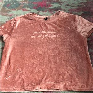 Pink velvet shirt